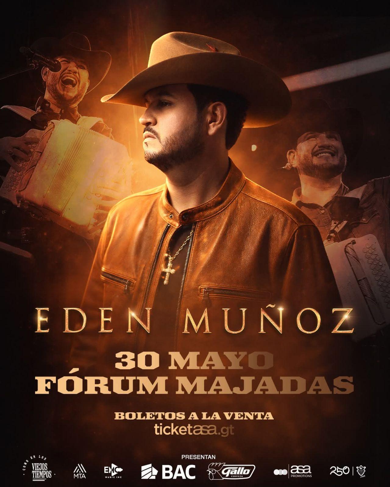 Edén Muñoz se presentara en Guatemala.